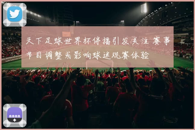 天下足球世界杯停播引发关注 赛事节目调整或影响球迷观赛体验